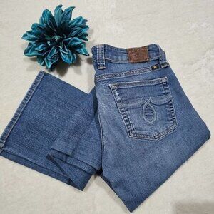 Lucky Brand Lola Bootcut Jeans Blue Wash Mid Rise Stretch Cotton Embroidered 4